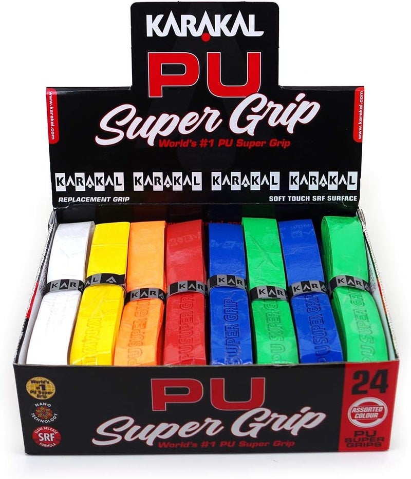 Karakal Multi Colour PU Super Replacement Grip (24 Pack) - Image 3